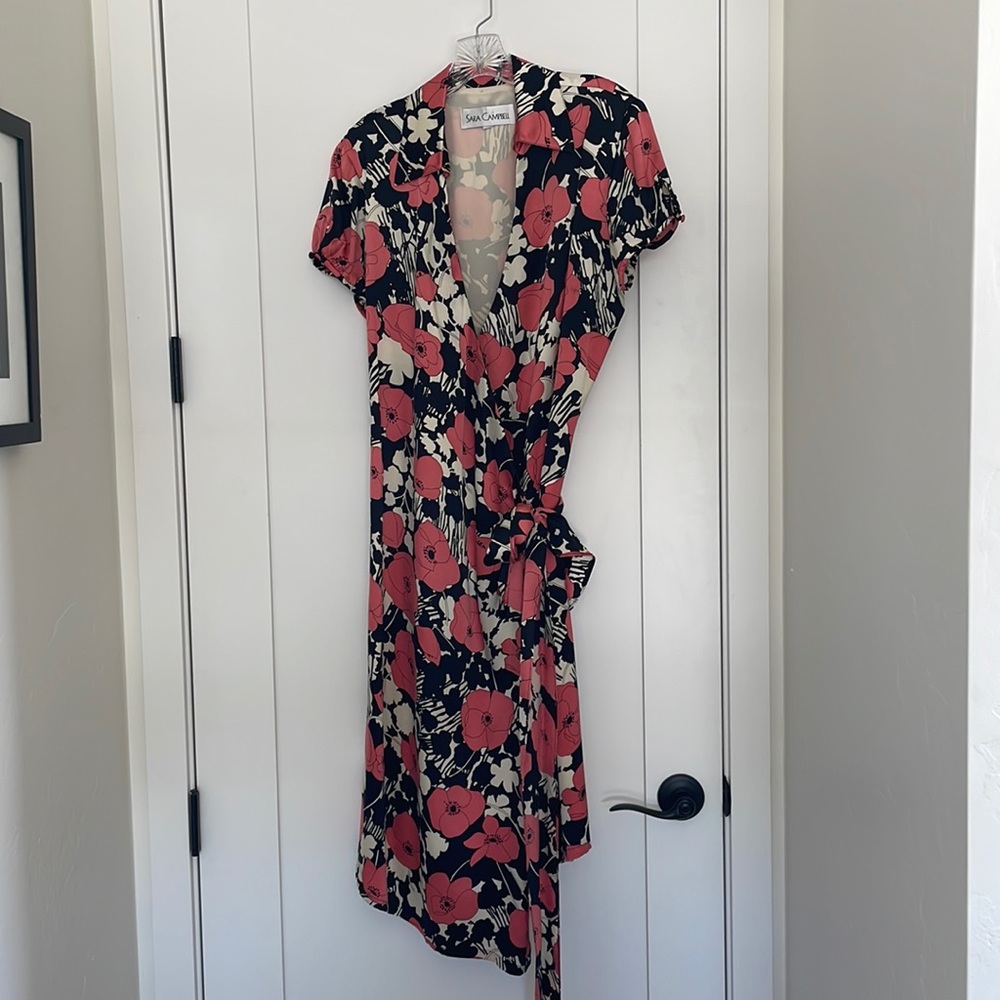 Silk wrap dress- large floral print. Gorgeous!